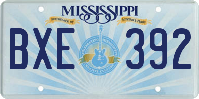 MS license plate BXE392