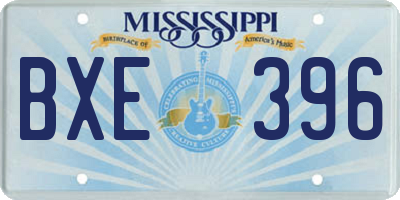 MS license plate BXE396