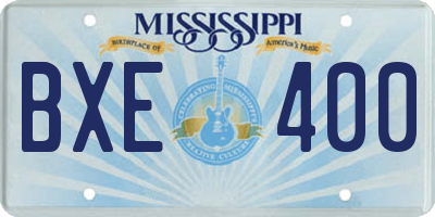 MS license plate BXE400