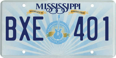 MS license plate BXE401