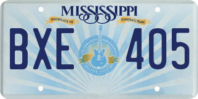 MS license plate BXE405