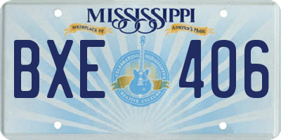 MS license plate BXE406