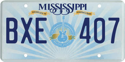 MS license plate BXE407
