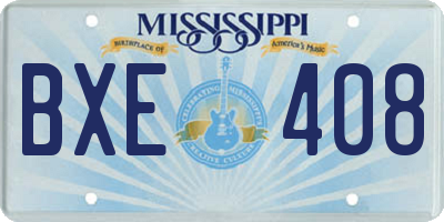 MS license plate BXE408