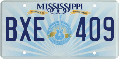 MS license plate BXE409