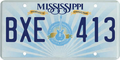 MS license plate BXE413