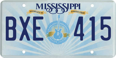 MS license plate BXE415