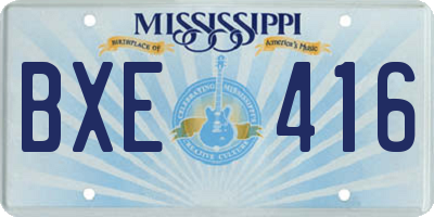 MS license plate BXE416
