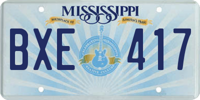 MS license plate BXE417