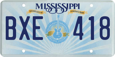 MS license plate BXE418