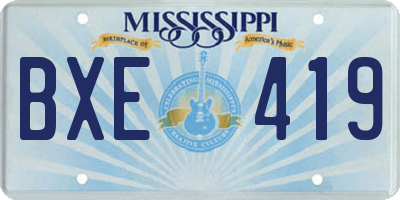 MS license plate BXE419