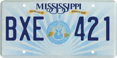 MS license plate BXE421
