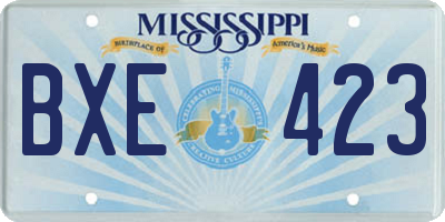 MS license plate BXE423