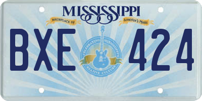 MS license plate BXE424