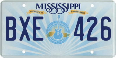 MS license plate BXE426