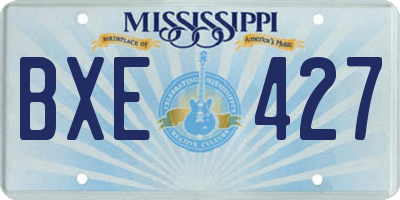 MS license plate BXE427