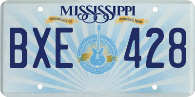MS license plate BXE428