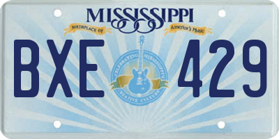 MS license plate BXE429