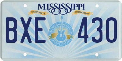 MS license plate BXE430