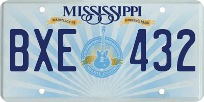 MS license plate BXE432