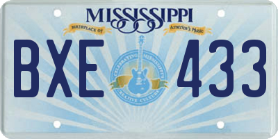 MS license plate BXE433