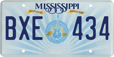 MS license plate BXE434