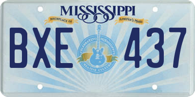 MS license plate BXE437