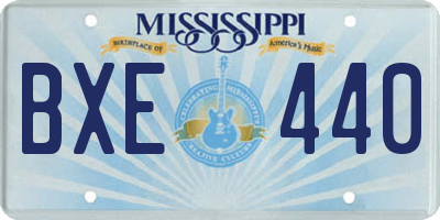 MS license plate BXE440