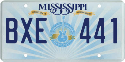 MS license plate BXE441