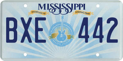 MS license plate BXE442