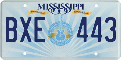 MS license plate BXE443