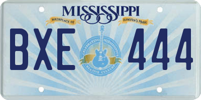 MS license plate BXE444