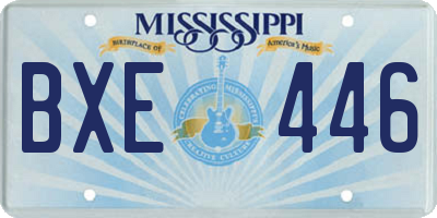 MS license plate BXE446