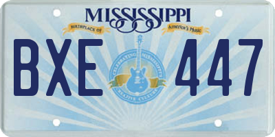 MS license plate BXE447