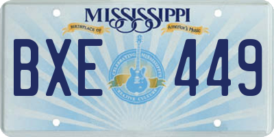 MS license plate BXE449