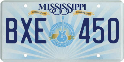 MS license plate BXE450