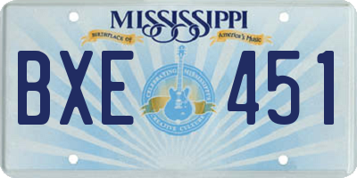 MS license plate BXE451