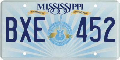 MS license plate BXE452