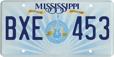 MS license plate BXE453