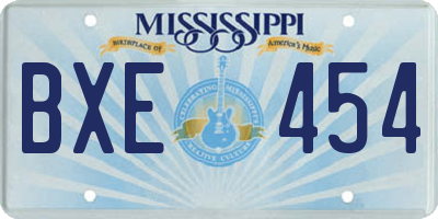 MS license plate BXE454