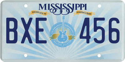 MS license plate BXE456