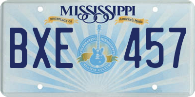 MS license plate BXE457