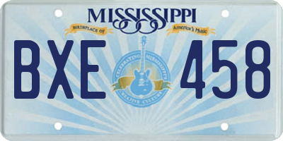 MS license plate BXE458