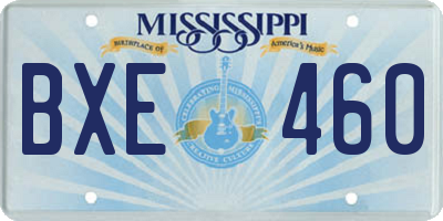 MS license plate BXE460