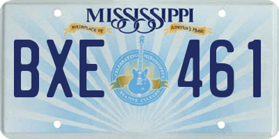 MS license plate BXE461