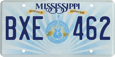 MS license plate BXE462