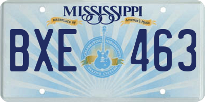 MS license plate BXE463