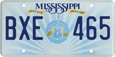 MS license plate BXE465