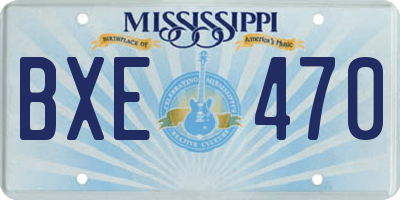 MS license plate BXE470