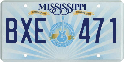 MS license plate BXE471